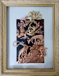 تابلو معرق مسی طرح شقایق های کویر کد 102279