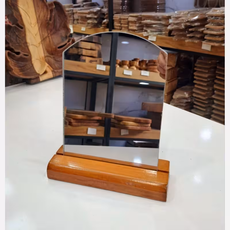 آینه تک هفت سین همراه پایه چوبی آینه هفت سین پایه دار آینه سفره عقد آینه رومیزی آینه سفره هفت سین 1404