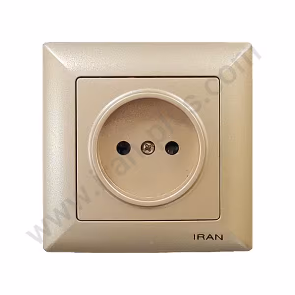 پریز برق ساده محافظ دار مدل الیزه رنگی بژ