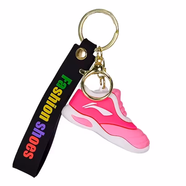 جاکلیدی سیلیکونی طرح کتونی صورتی