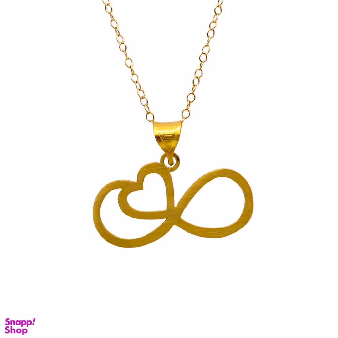 گردنبند طلا 18 عیار زنانه کاپانی طرح قلب و بی نهایت کد KN027