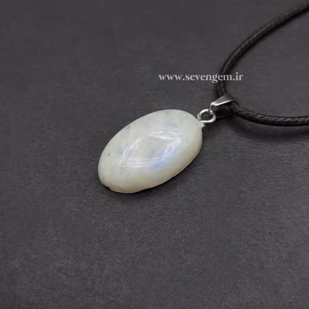 گردنبند سنگ لابرادوریت سفید (کد418)