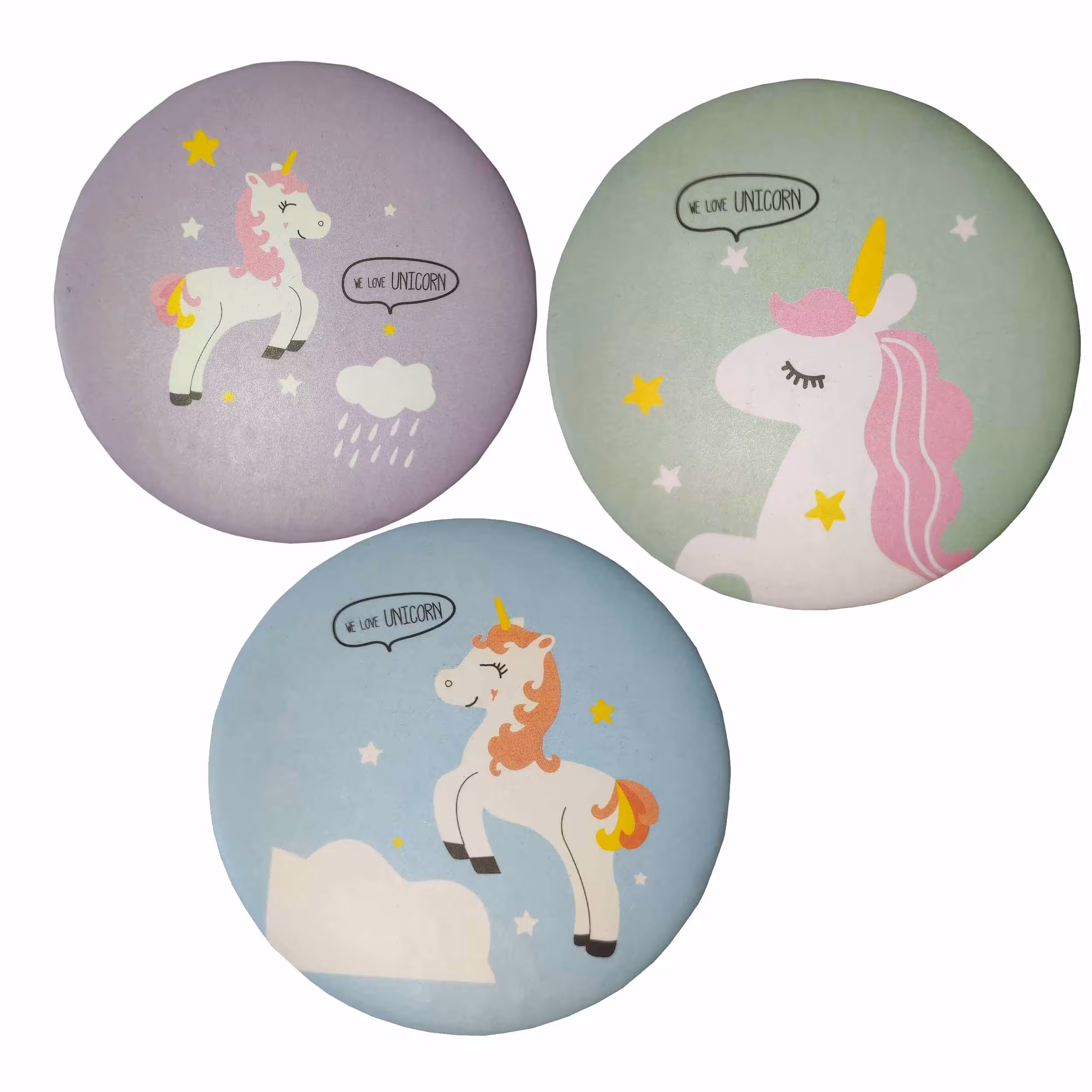 آینه جیبی طرح یونیکورن (سه طرح)