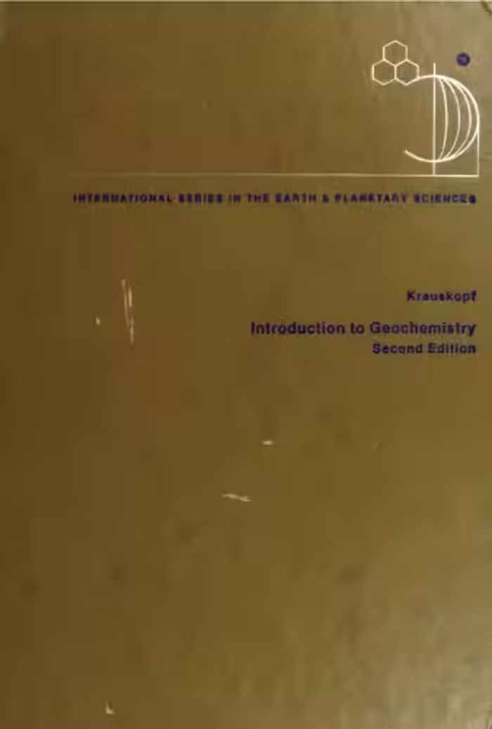 خرید و دانلود نسخه کامل کتاب Introduction to Geochemistry