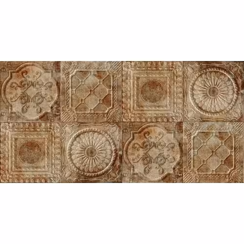 کاشی فخار رفسنجان مدل دکور آنتیکا قهوه ای 30×60