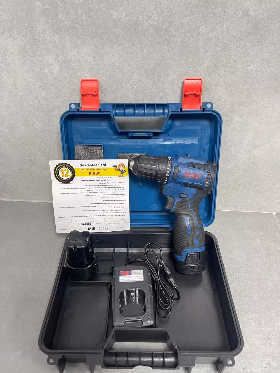دریل شارژی 18 ولت براشلس لیتیوم پی ای پی مدل BD-1815