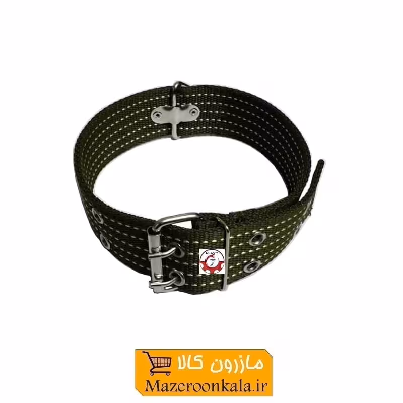 قلاده گردنی سگ برزنتی بزرگ و پهن عرض 5 سانت قهوه ای و سبز HPS-009C