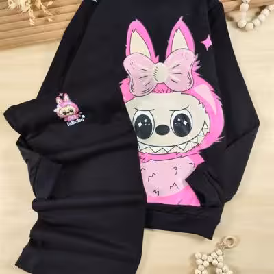 بلوز و شلوار دخترانه لبوبو پاپیونی مناسب 6 تا 15 سال جنس دورس