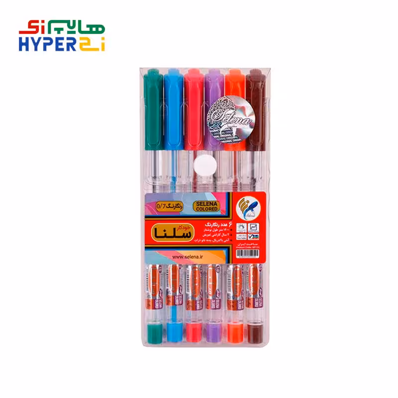 خودکار 6رنگ فانتزی سلنا سایز 0.7 میل
