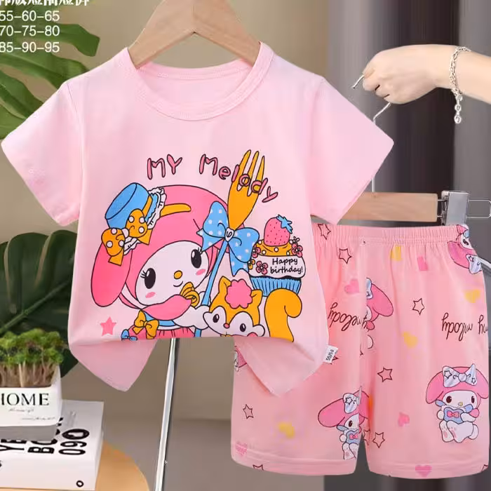 بلوز شلوارک راحتی بچگانه ملودی وارداتی