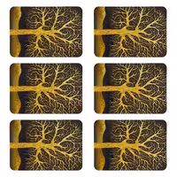 زیربشقابی طرح درخت کد 8924 بسته 6 عددی | کالا مکس