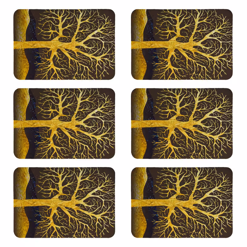 زیربشقابی طرح درخت کد 8924 بسته 6 عددی | کالا مکس