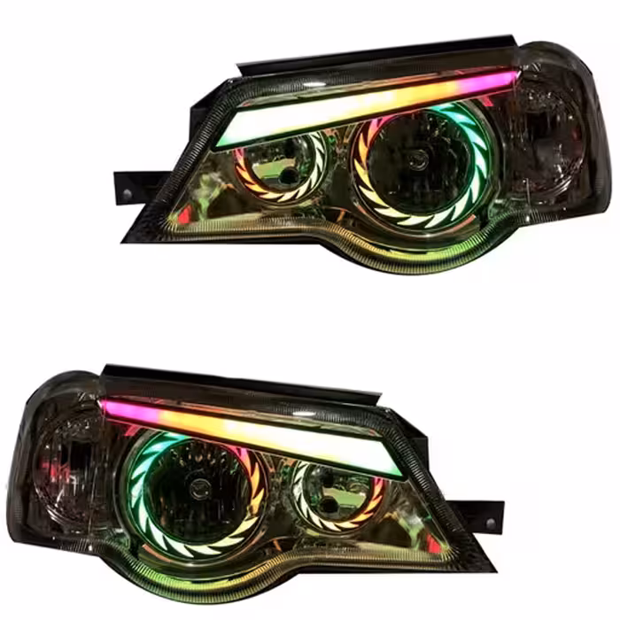 چراغ جلو اسپرت پراید 111 مدل TURBO فول کالر (بلوتوثی) داخل فابریک بدون موتور دو عددی