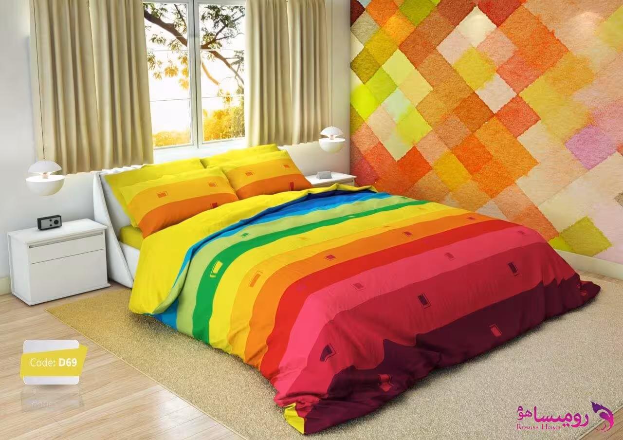 قیمت و خرید سرویس روتختی طرح رنگارنگ دو نفره برند ترکسان کد d69