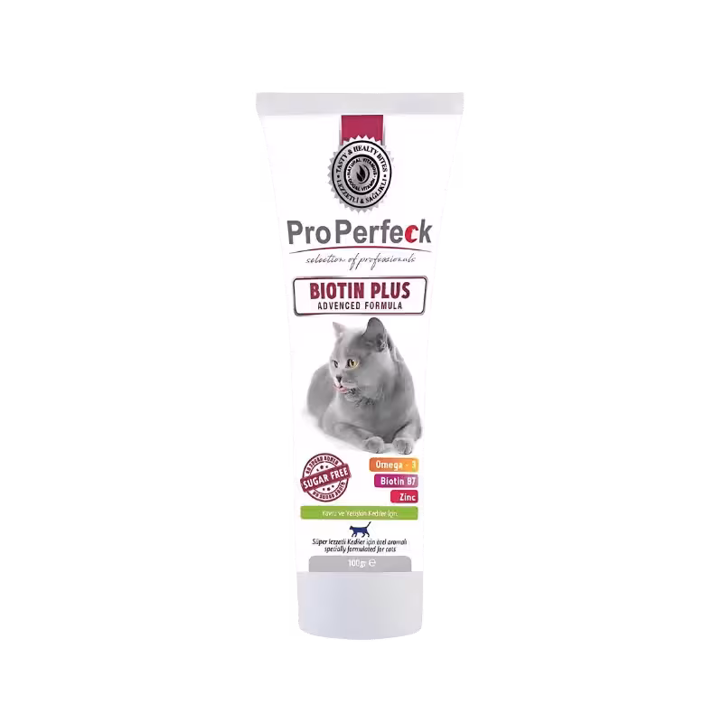 خمیر گربه بالغ حاوی بیوتین مراقبت از پوست و مو برند pro perfeck پروپرفک 100 گرمی