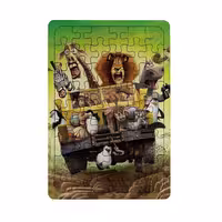 خرید و قیمت پازل چوبی 54 تکه طرح ماداگاسکار کد 9251