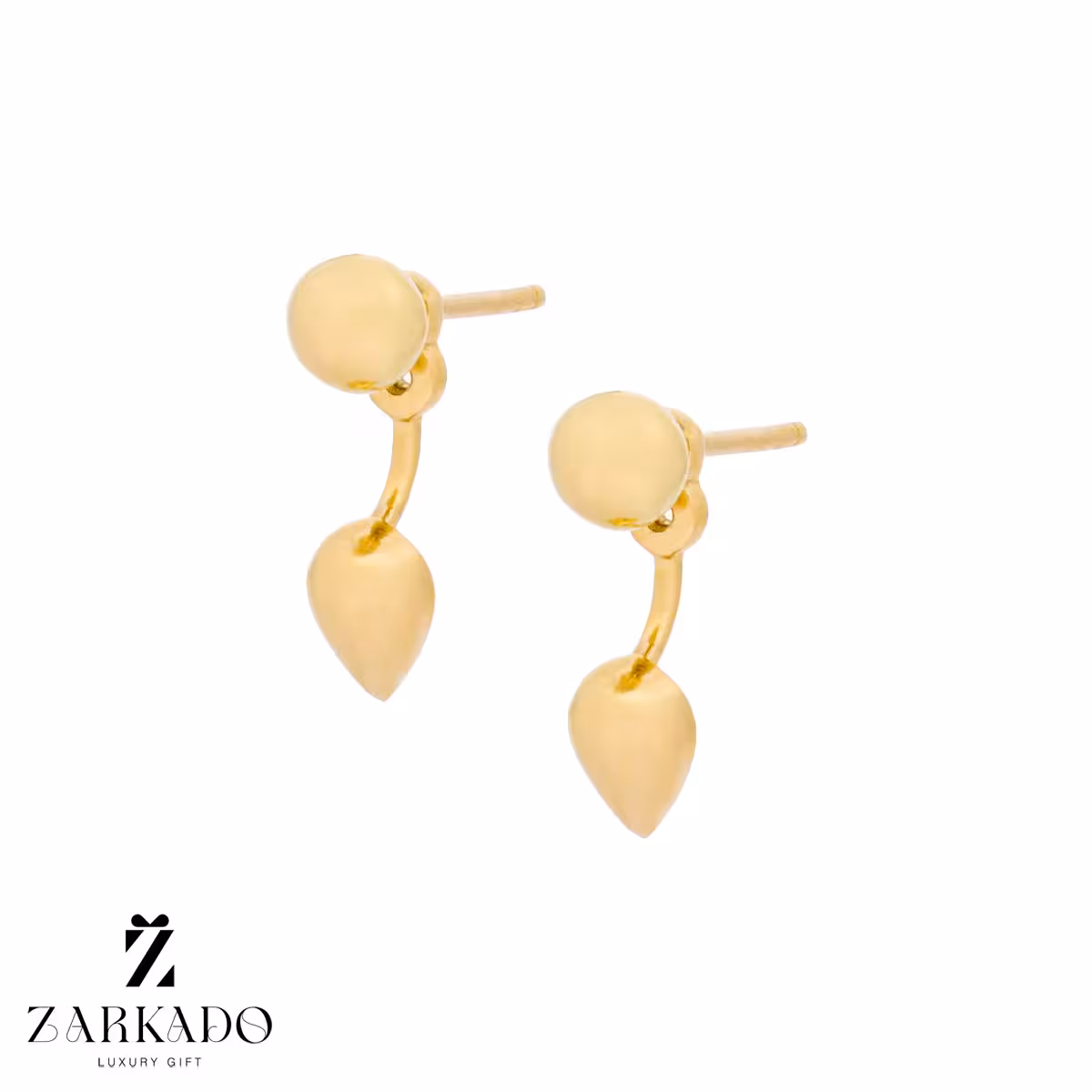 گوشواره میخی طلا گوی و اشک کد E16903