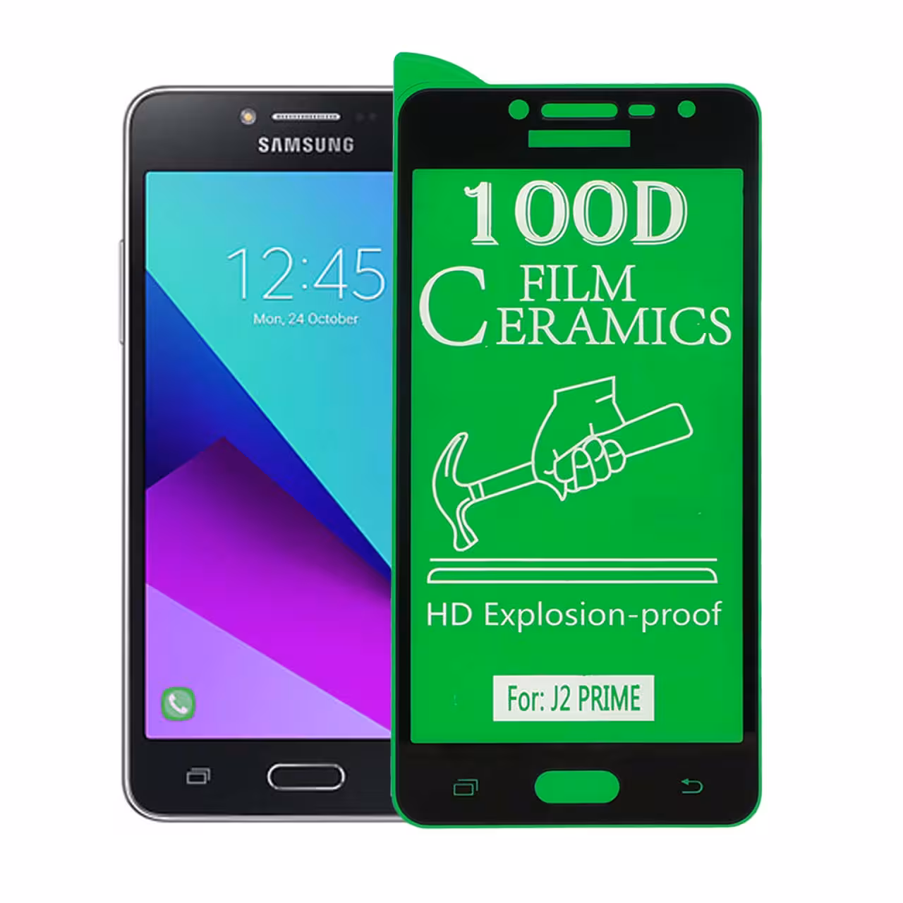 محافظ صفحه نمایش سرامیکی Samsung J2 Prime 2016 - Full Cover - مشکی (بدون پک)