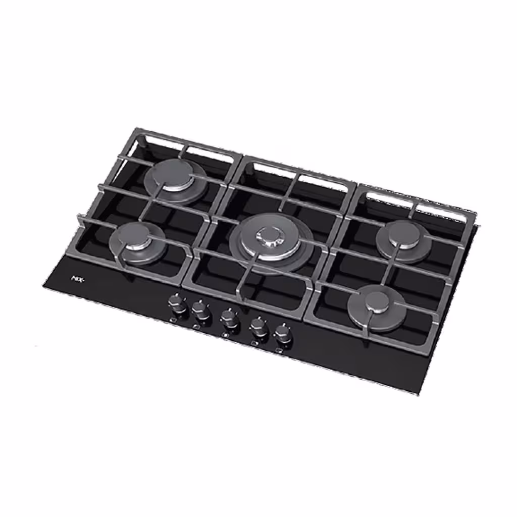 اجاق گاز 5 شعله شیشه مشکی میکس پلاس G-510