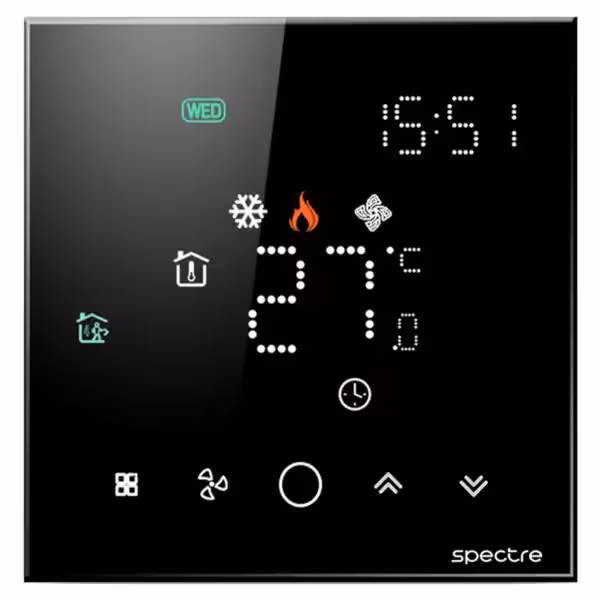 ترموستات هوشمند Ciel – سری TSR13 – فن کویل – WiFi – Tuya – دو لوله – مشکی