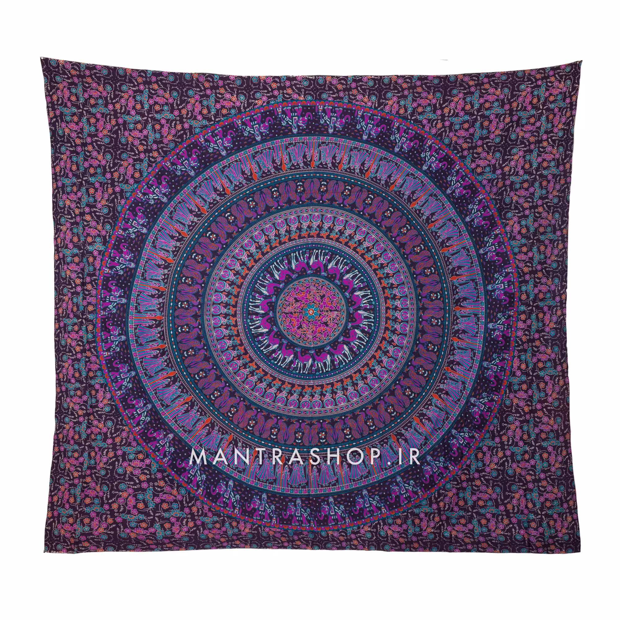 بکدراپ تپستری هندی طرح ماندالا (روتختی دو نفره) کد 132