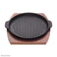 تابه گریل چدن نالینو مدل Fahita سایز 20 با پایه چوبی