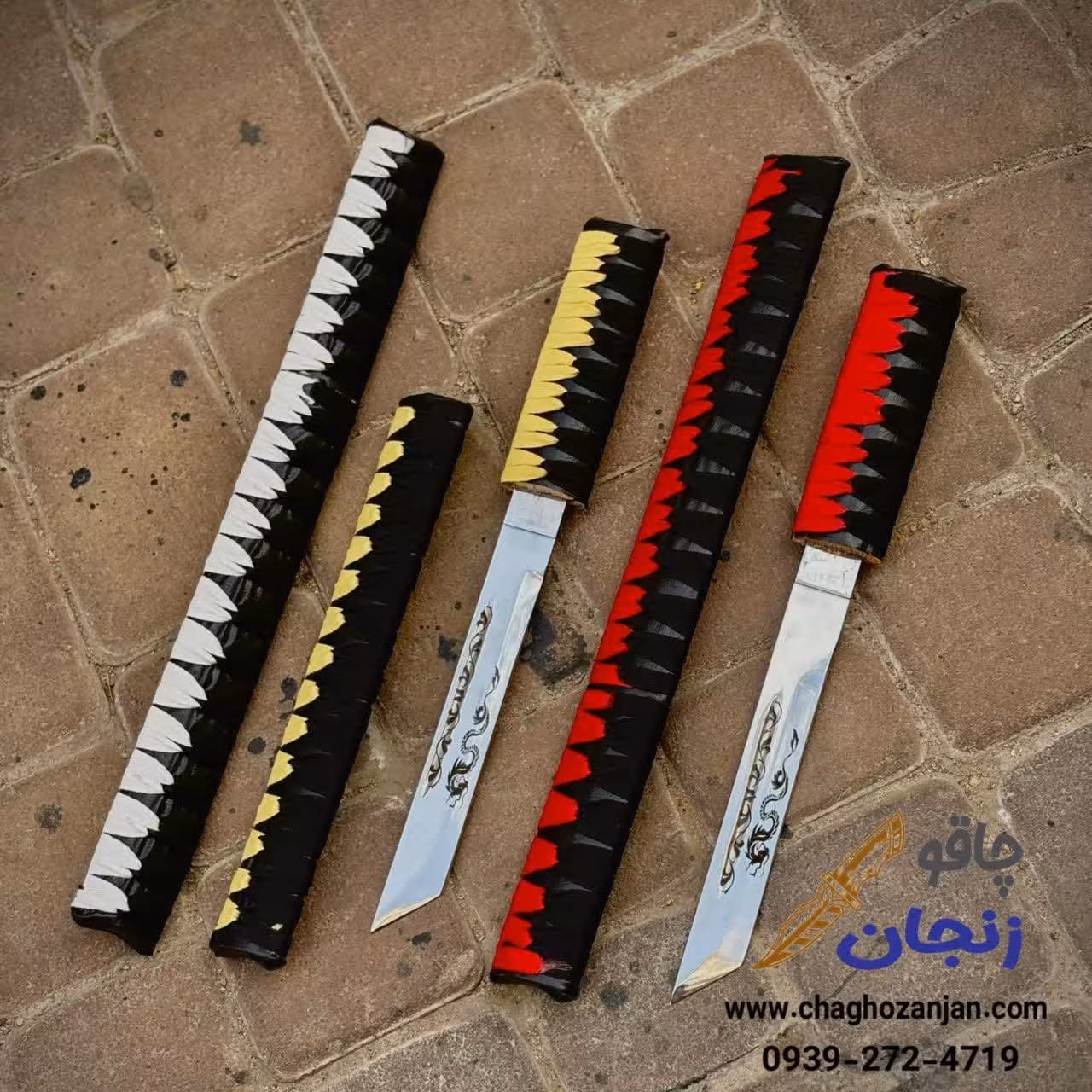 تانتو 40 سانتی چوبی | دسته بندپیچ تیغه سفید