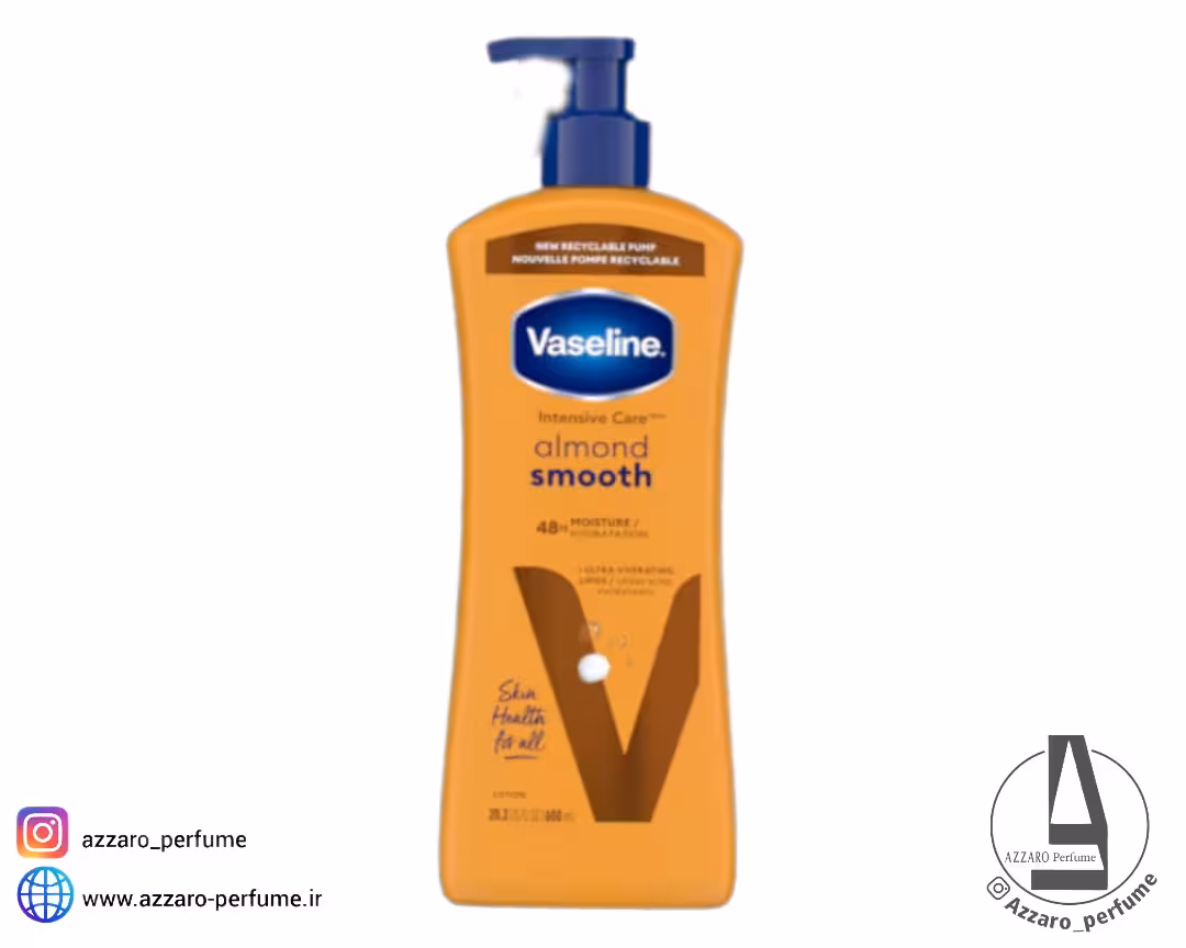 لوسیون مرطوب کننده پمپی وازلین مدل almond smooth حجم 600 میل