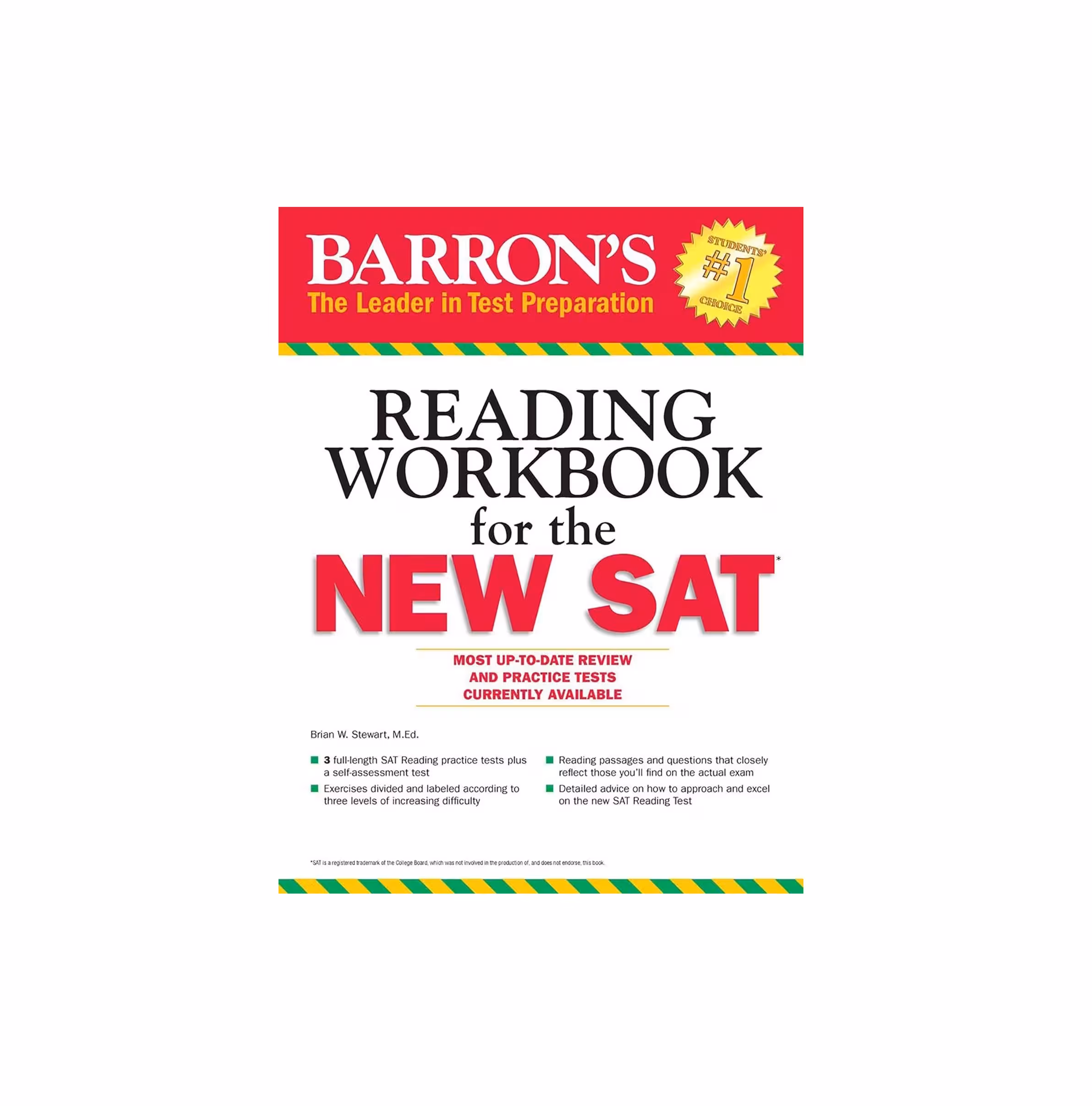 کتاب Barrons Reading Workbook for the NEW SAT بارونز اس ای تی ریدینگ ورک بوک