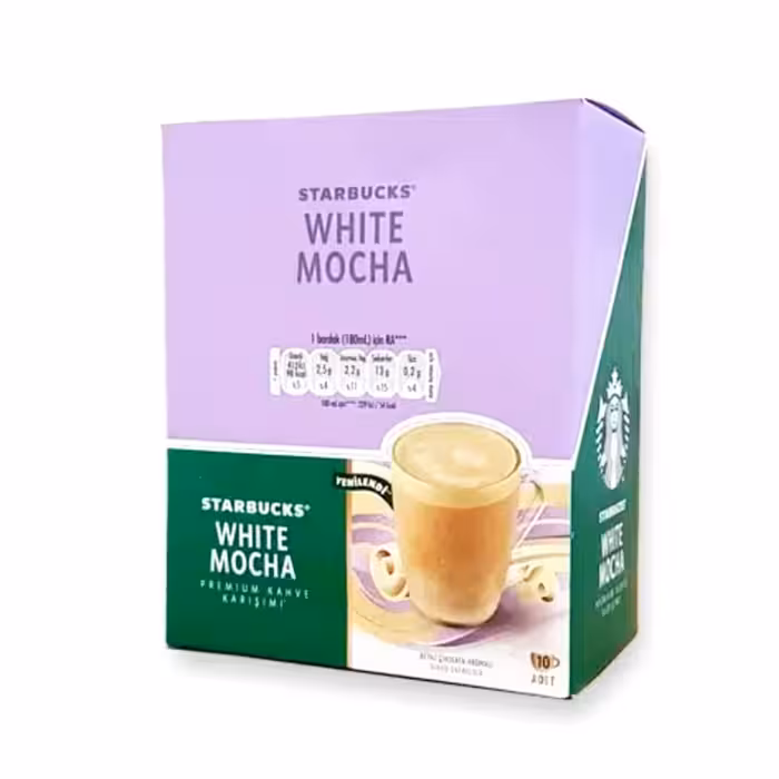 قهوه فوری استارباکس ساشه با طعم وایت موکا باکس 10 عددی starbucks