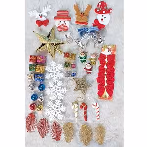 پک تزیینات مناسب درخت 60 تا 180 سانت 47 تایی