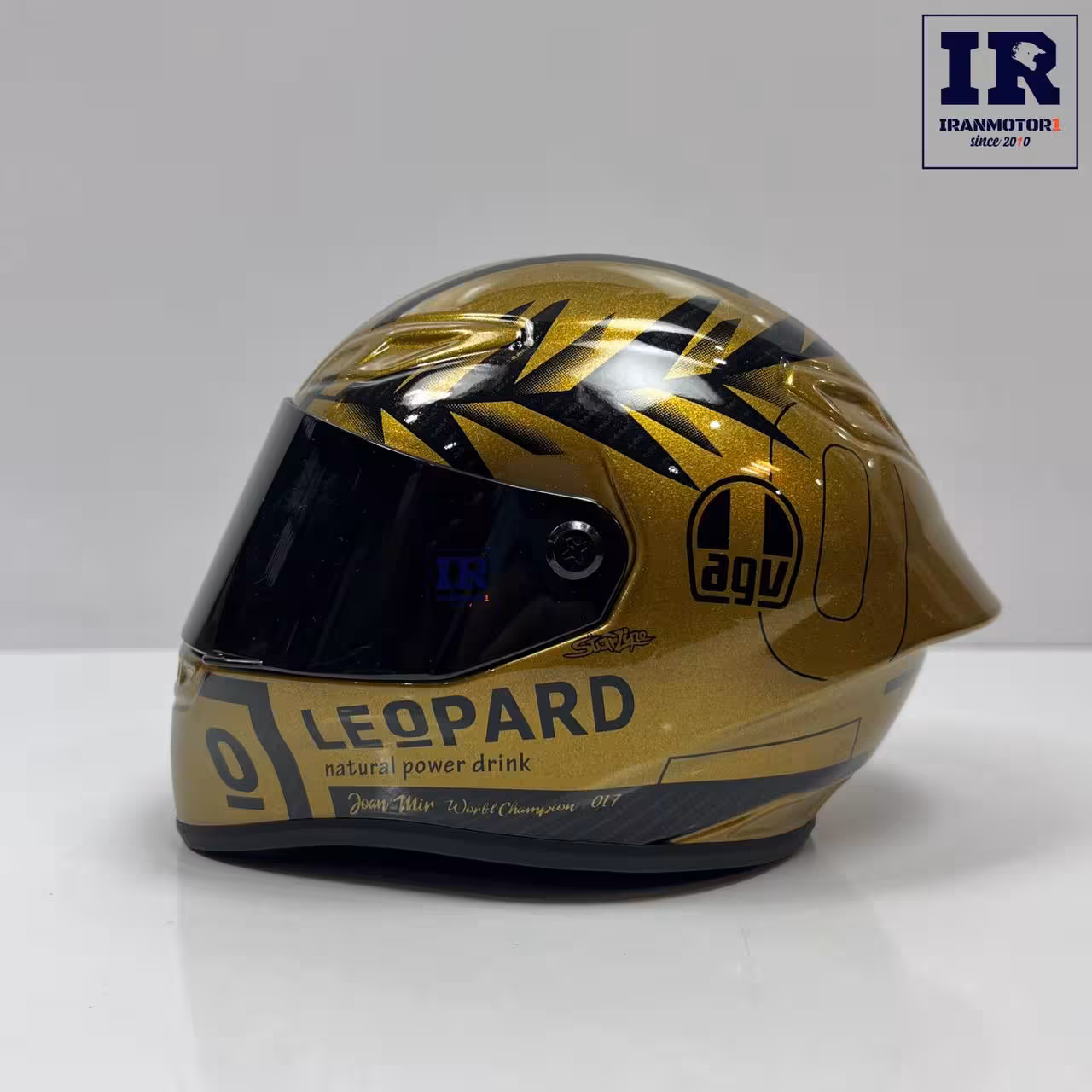 ماکت کلاه کاسکت طلایی gold leopard