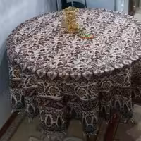 رومیزی و سفره قلمکار اصلی اصفهان طرح سنتی انگوری گرد قطر یک ونیم متر