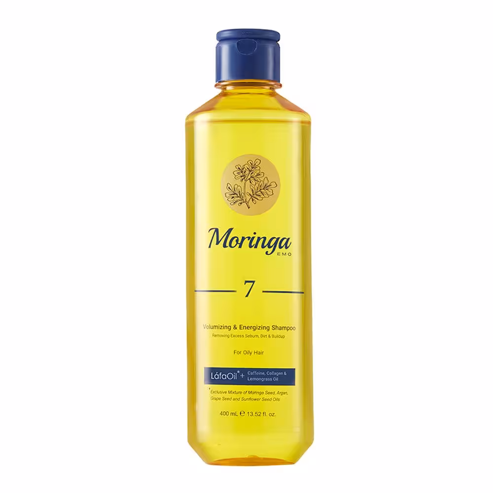 شامپو حجم دهنده و انرژی بخش 7 موی چرب مورینگاامو 400 میل - MORINGA EMO
