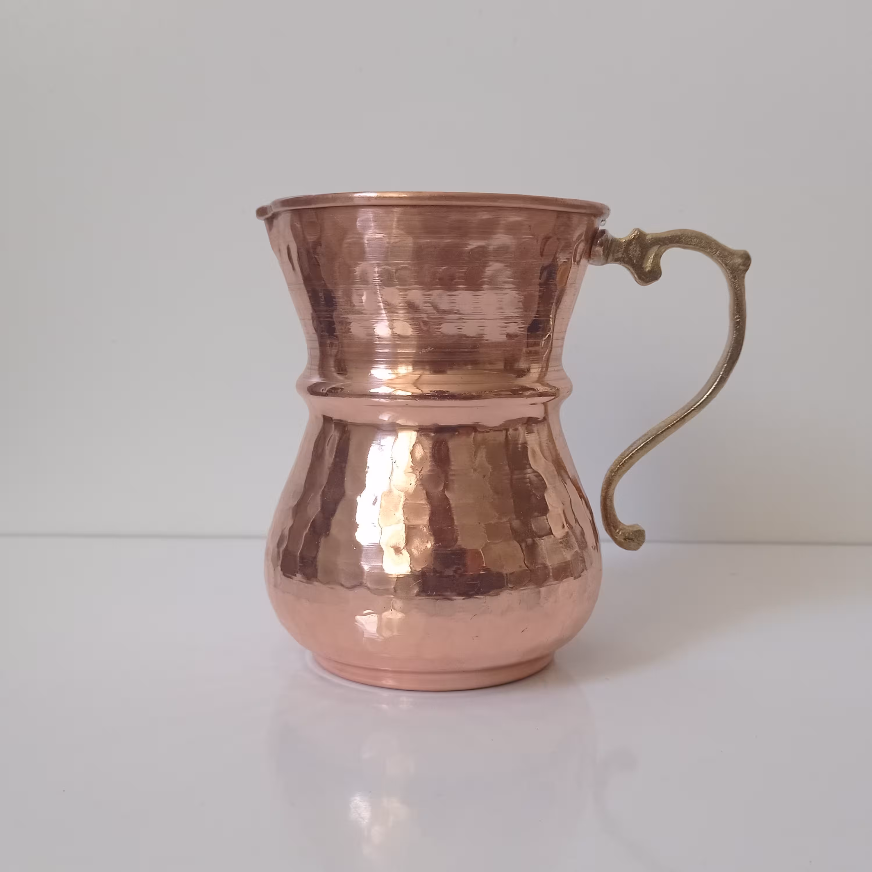 پارچ آب مسی دسته برنجی تک نفره نانو