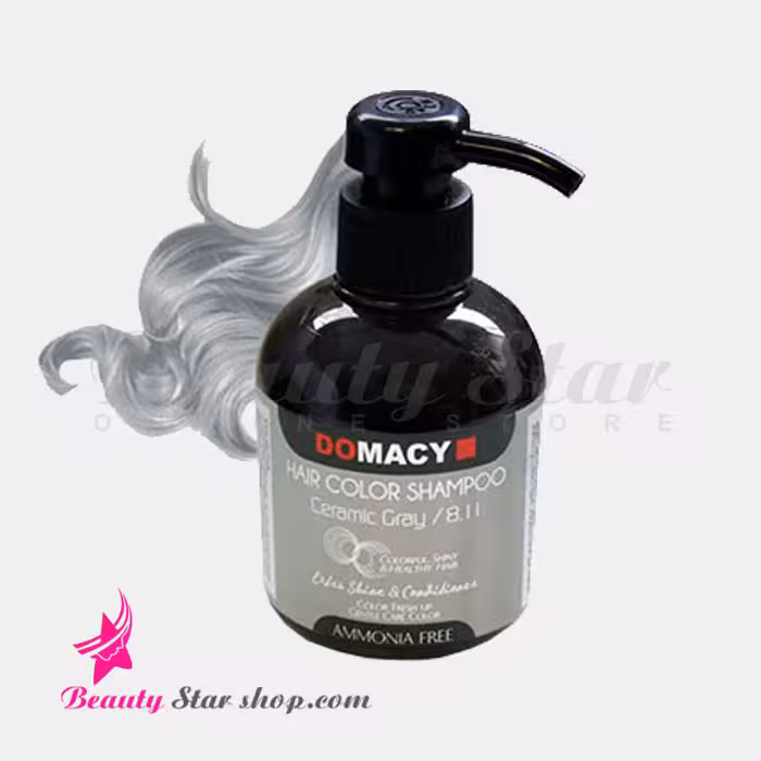 شامپو رنگساژ خاکستری سرامیکی دوماسی شماره 8.11 حجم 300 میلی لیتر