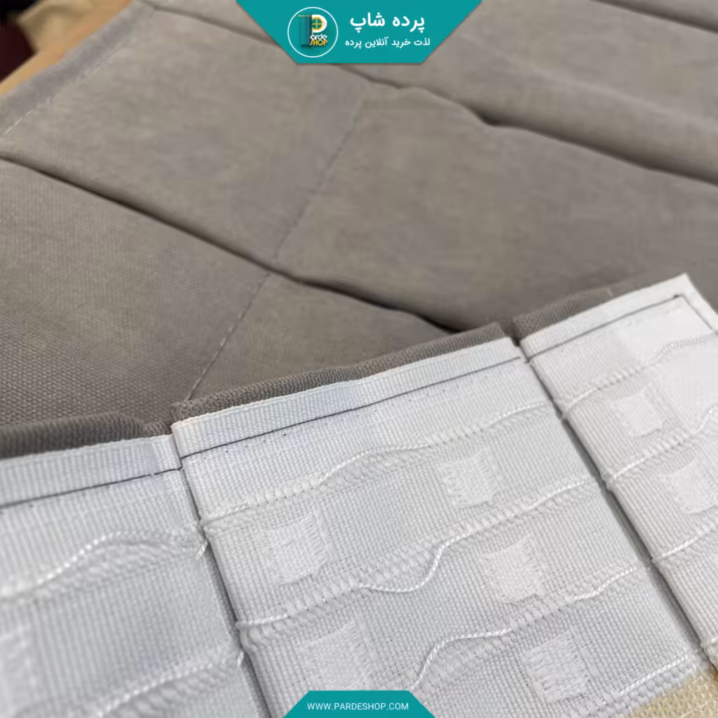 پرده کتان هازان مات مدل پلیسه‌دار همراه نوار و دوخت (دارای رنگبندی)