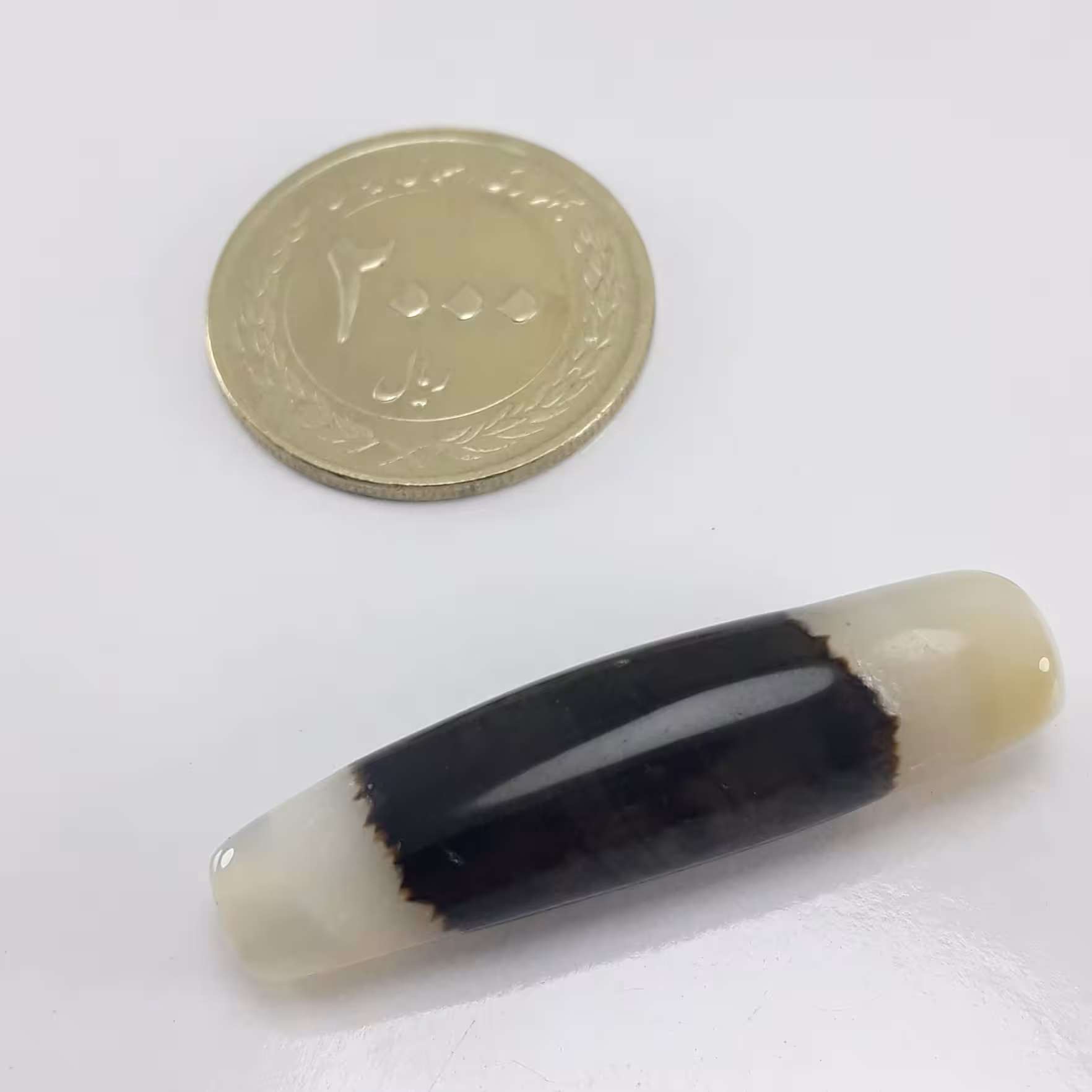 مهره لول عقیق سلیمانی بکر و خاص با طرحی زیبا وخاص معدنی