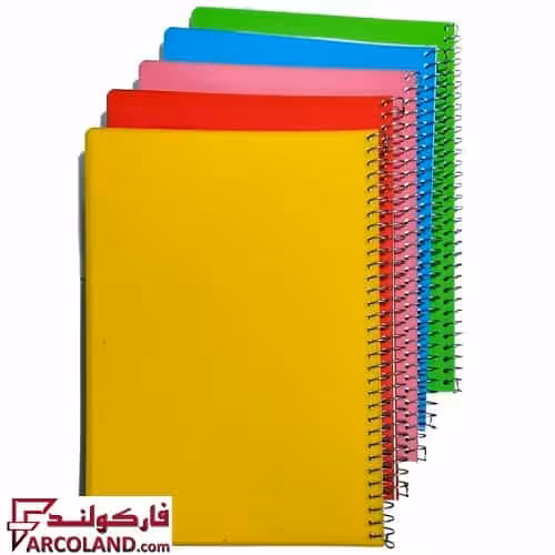 دفتر 100 برگ خط دار سیمی طلقی جلد مات رحلی سایز A4