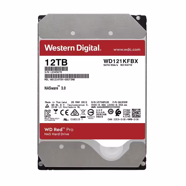 هارددیسک اینترنال وسترن دیجیتال مدل WD Red Pro-WD121KFBX ظرفیت 12 ترابایت