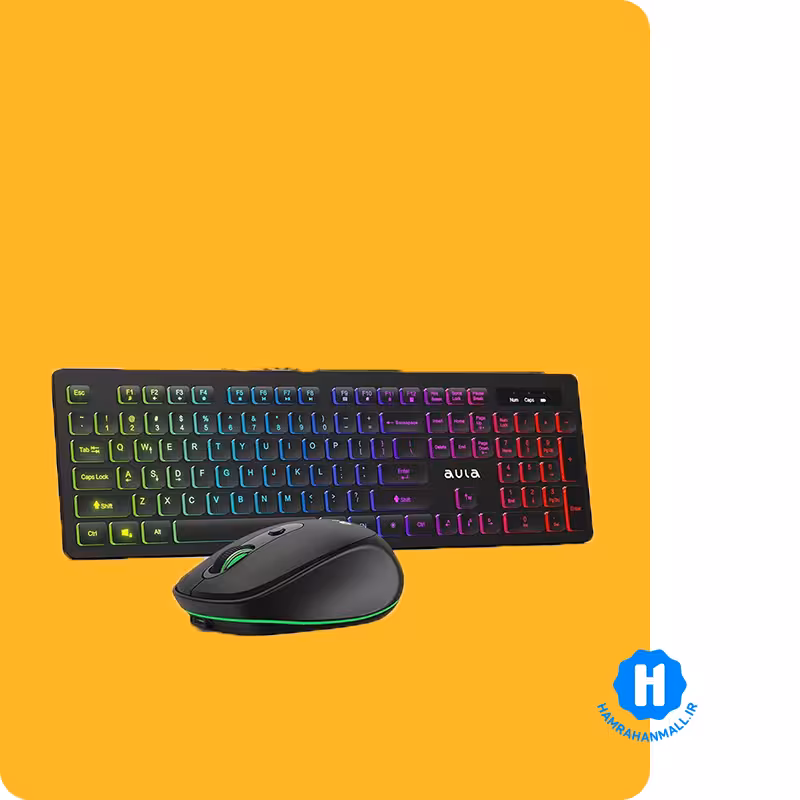 کیبورد و ماوس بی سیم گیمینگ آئولا مدل AULA AC208
