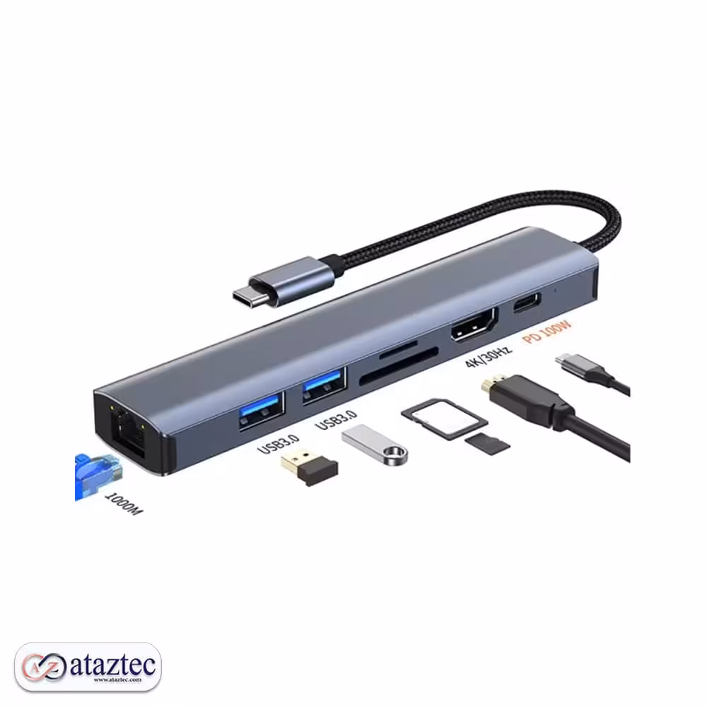 هاب و تبدیل 7 پورت مدل BYL-2303