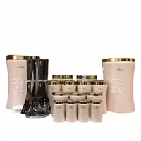 سرویس آشپزخانه 15 پارچه یونیک ونیز کرپ طلایی UN-4616