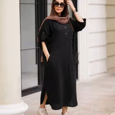 پیراهن روزمره زنانه شانتون مدل پیراهن بلند آبشاری