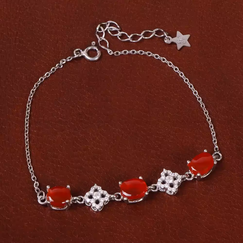 دستبند عقیق زنانه کد 31016 - جواهری مشاهیر