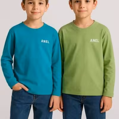 ,بلوز آستین بلند پسرانه یقه کوبایی