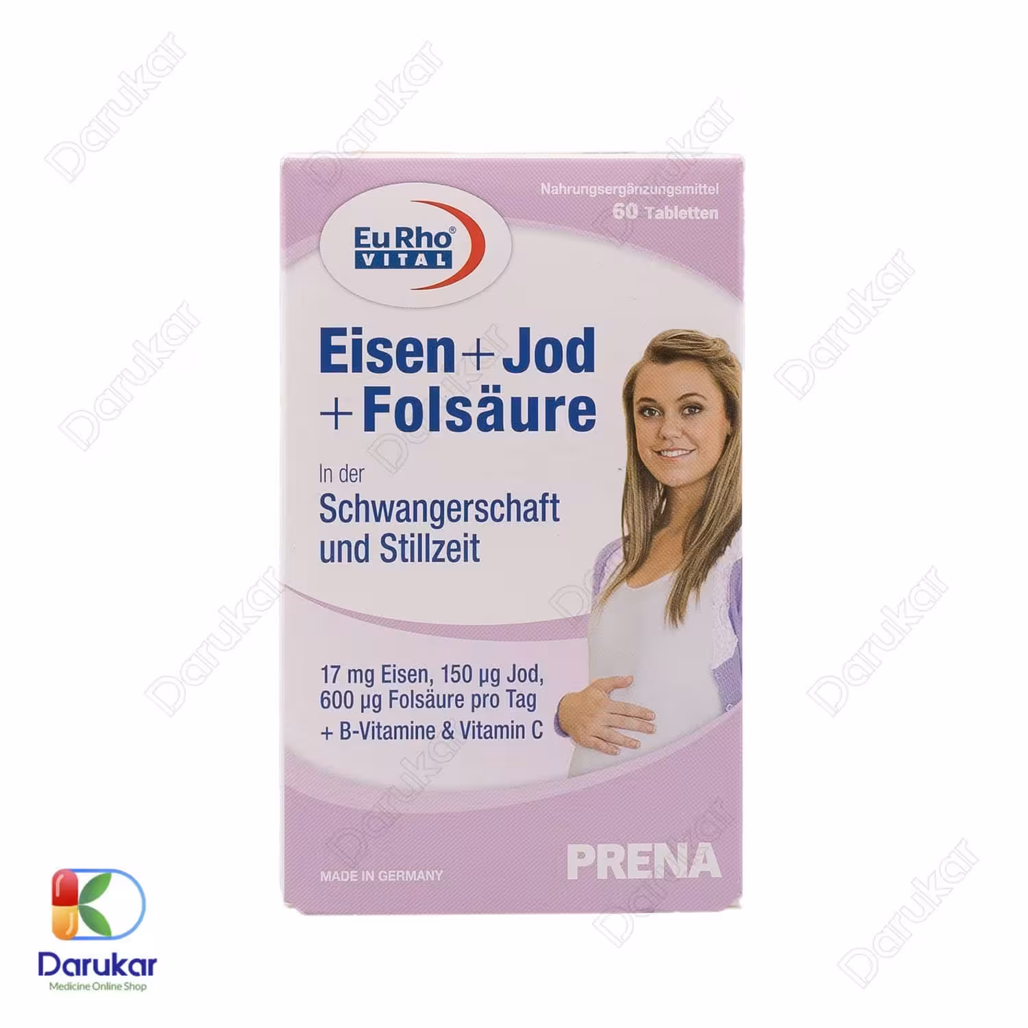 قرص آهن و ید و اسید فولیک یوروویتال 60 عدد