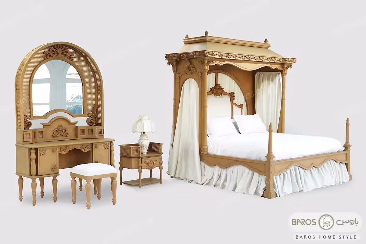 قیمت سرویس خواب دو نفره چوبی سرن | باروس