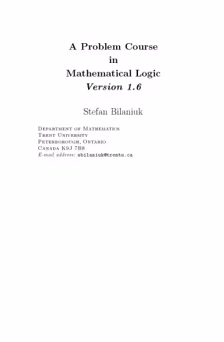 خرید و دانلود نسخه کامل کتاب A Problem Course in Mathematical Logic