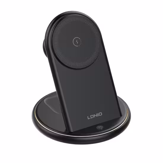 شارژر وایرلس رومیزی الدینیو LDNIO OW02 سه کاره (گوشی، ساعت، ایرپاد) با توان 25.5 وات و چراغ LED